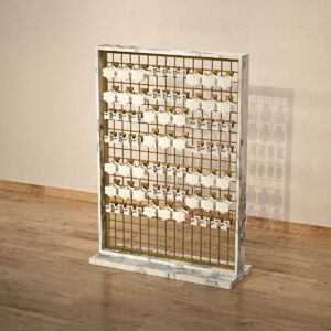 Ahşap Çerçeveli Lüx Orta Stand, Sık Telli Pano, Aksesuar Panosu 95*150 Gold