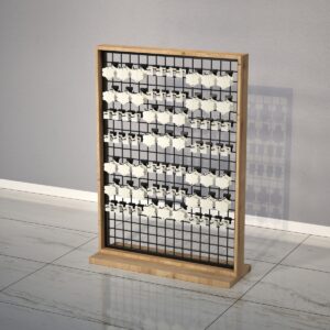 Ahşap Çerçeveli Lüx Orta Stand, Sık Telli Pano, Aksesuar Panosu 95*150 Siyah