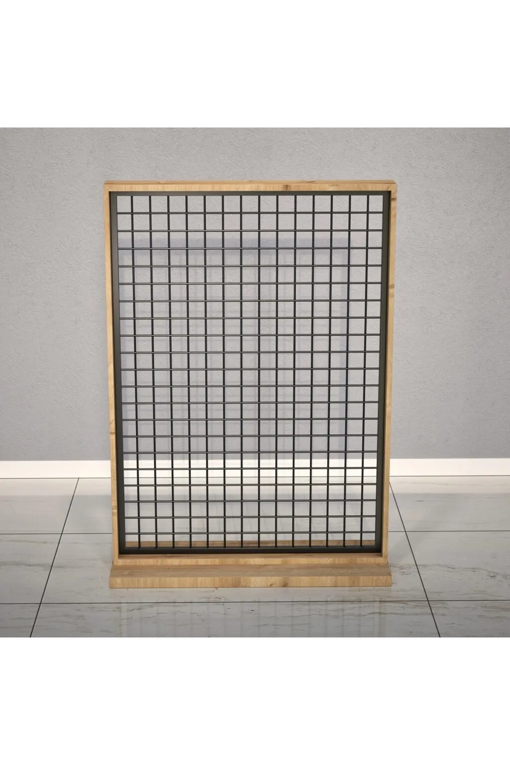 Ahşap Çerçeveli Lüx Orta Stand, Sık Telli Pano, Aksesuar Panosu 95*150 Siyah - Görsel 3
