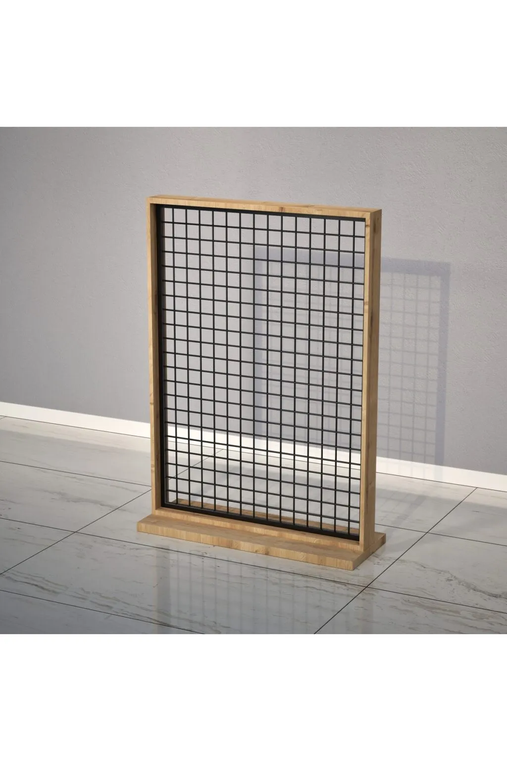 Ahşap Çerçeveli Lüx Orta Stand, Sık Telli Pano, Aksesuar Panosu 95*150 Siyah - Görsel 4