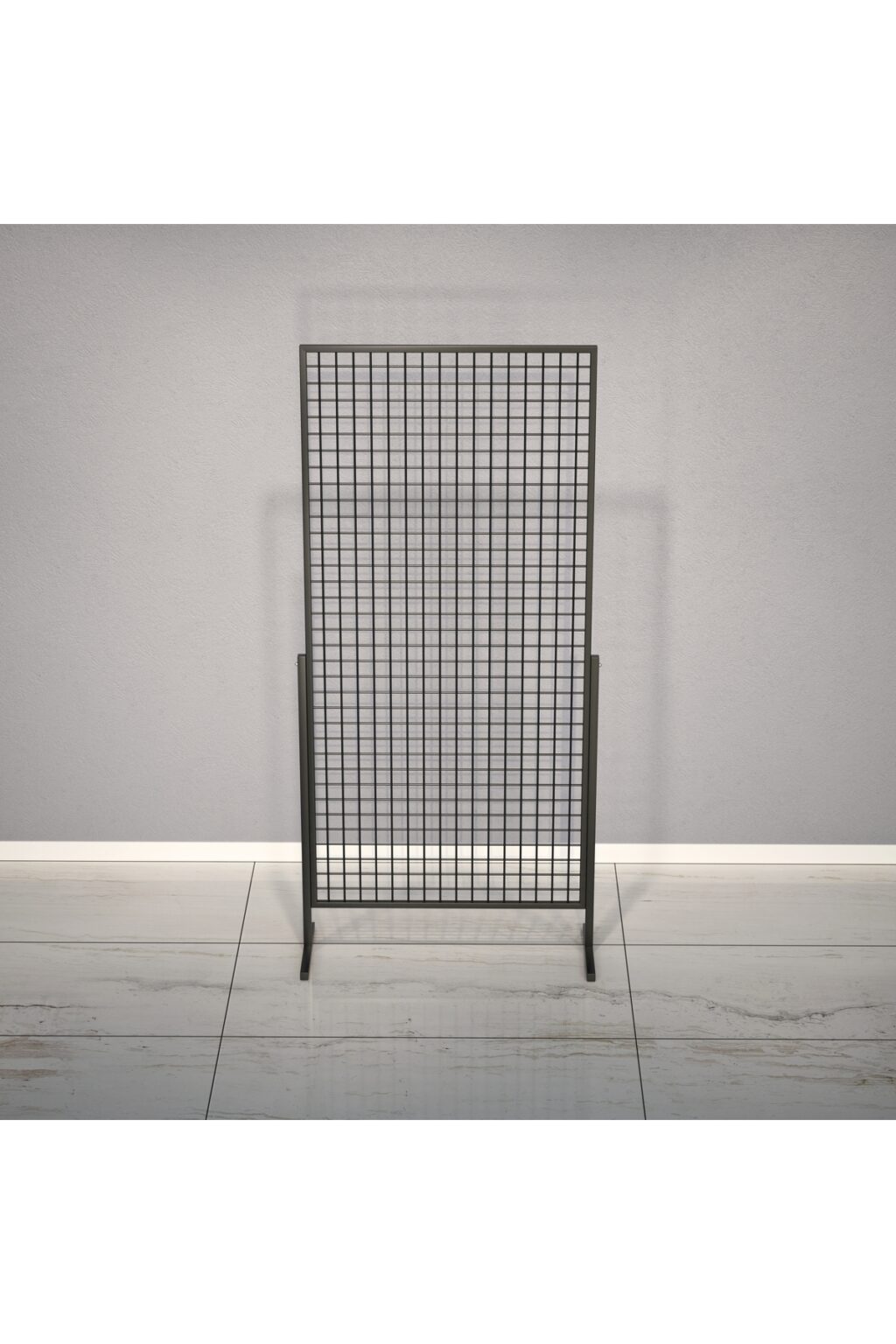 Profil Ayaklı Sık Telli Tel Raf 90x190 cm Siyah - Tel Pano Stand, Duvar Askılığı - Görsel 3