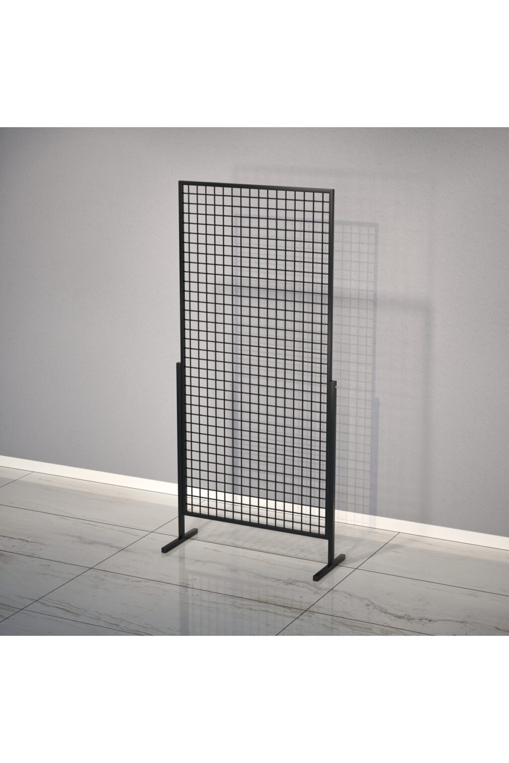 Profil Ayaklı Sık Telli Tel Raf 90x190 cm Siyah - Tel Pano Stand, Duvar Askılığı - Görsel 4