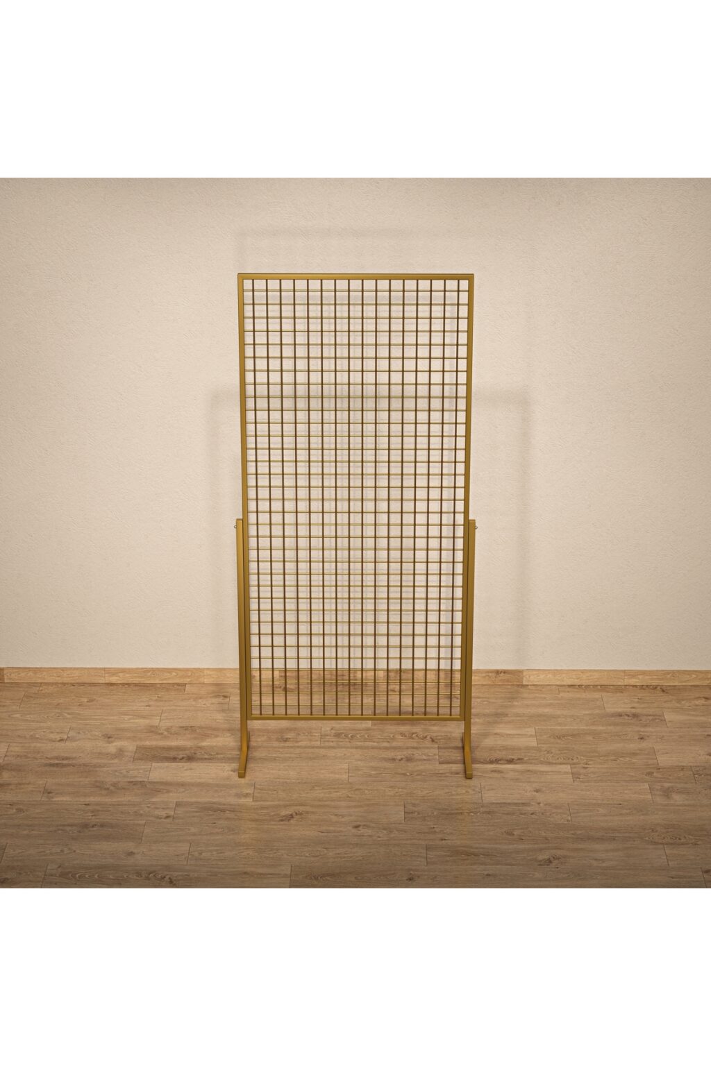 Profil Ayaklı Sık Telli Tel Raf 90x190 cm Gold - Tel Pano Stand, Duvar Askılığı - Görsel 3