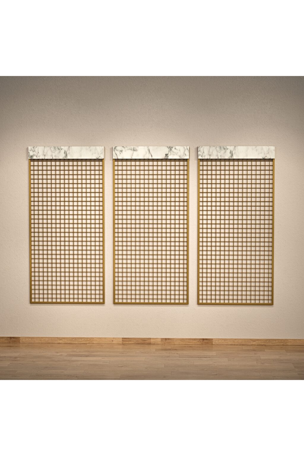 Sık Telli Tel Raf 290x200 cm Gold - Tel Pano Stand, Duvar Askılığı - Görsel 3