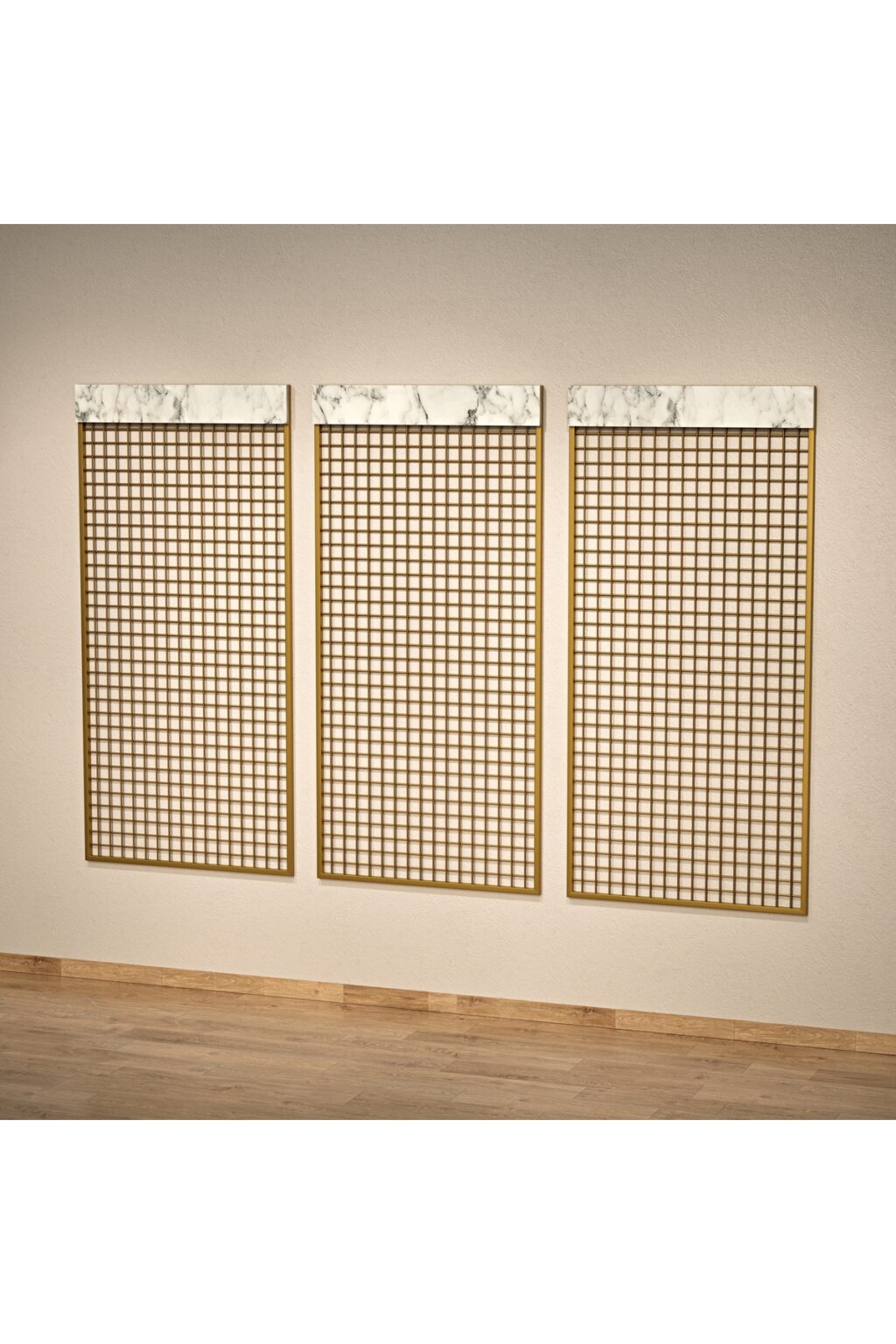 Sık Telli Tel Raf 290x200 cm Gold - Tel Pano Stand, Duvar Askılığı - Görsel 4