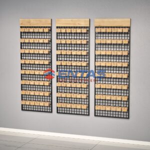 200*200 Siyah,ahşap Şapkalı Tel Pano, Sık Telli Aksesuar Panosu