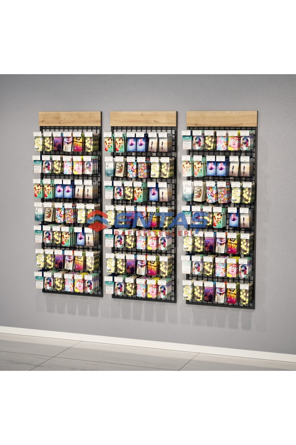 Sık Telli Tel Raf 200x200 cm Siyah - Tel Pano Stand, Duvar Askılığı - Görsel 2