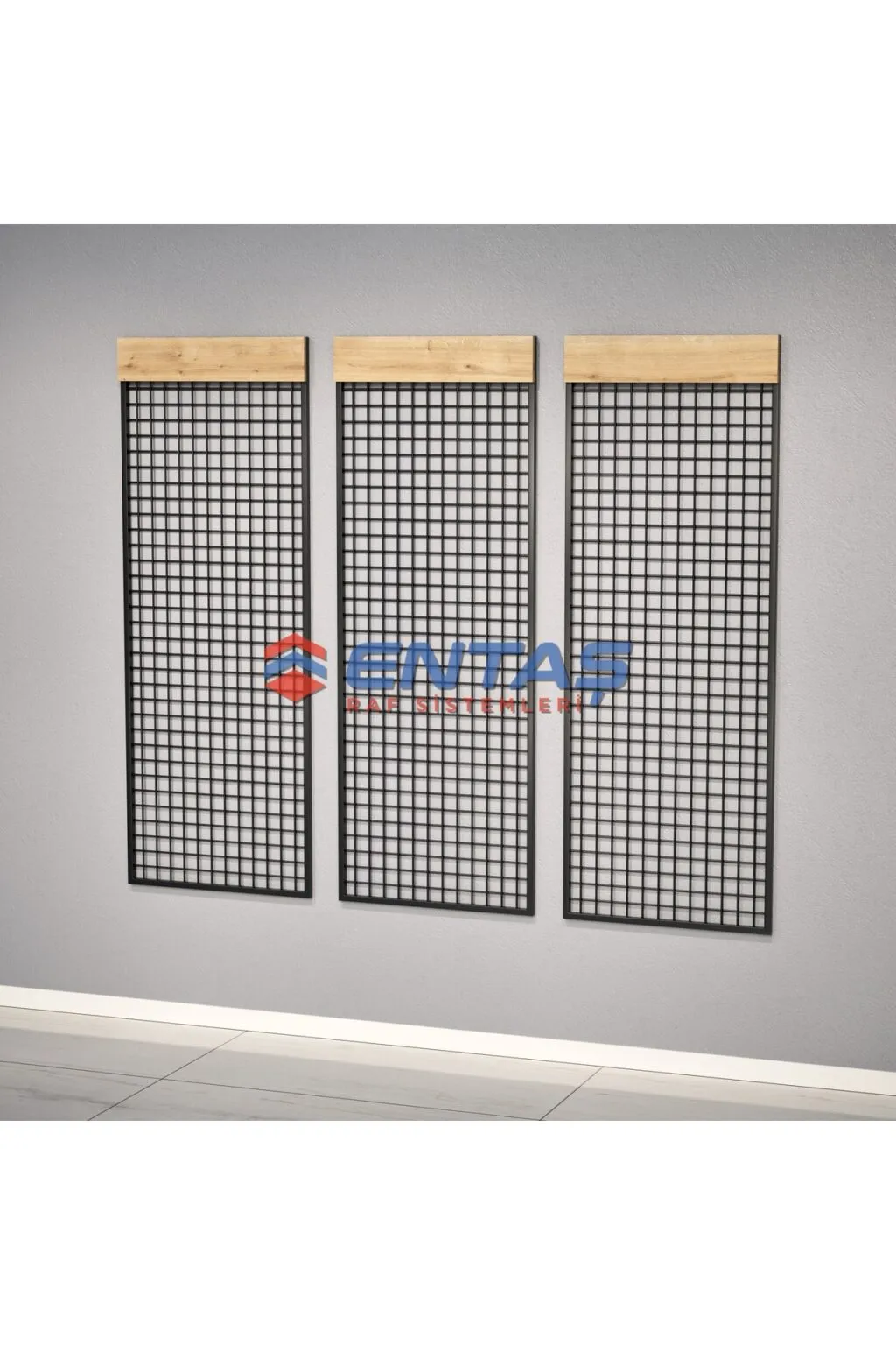 200*200 Siyah,ahşap Şapkalı Tel Pano, Sık Telli Aksesuar Panosu - Görsel 4