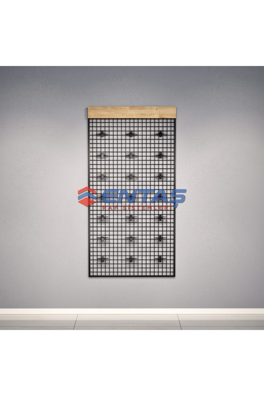 Sık Telli Tel Raf 100x200 cm Siyah - Tel Pano Stand, Duvar Askılığı - Görsel 3