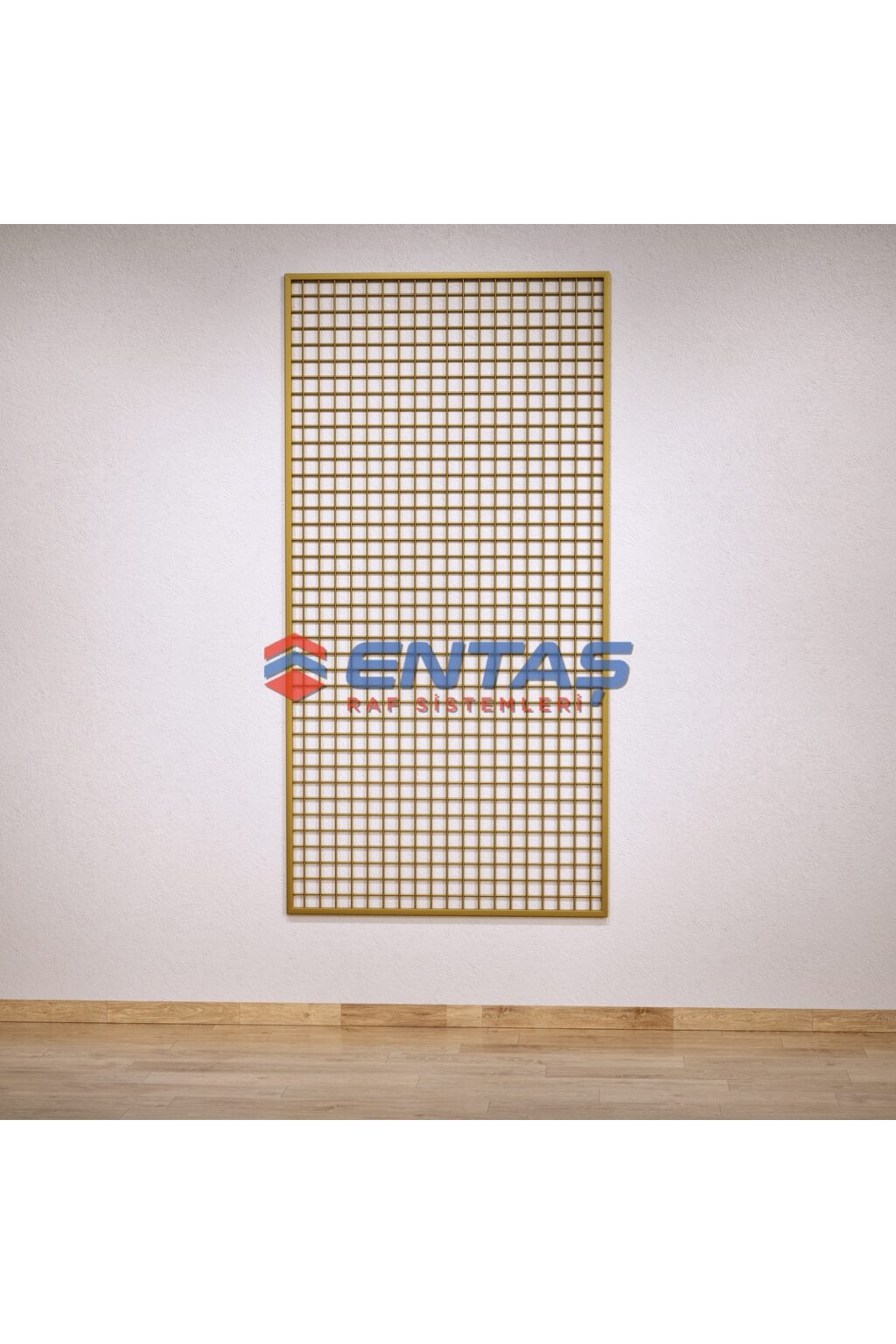 Duvara Monte Sık Telli Tel Raf 100x200 cm Gold - Tel Pano Stand, Duvar Askılığı - Görsel 3
