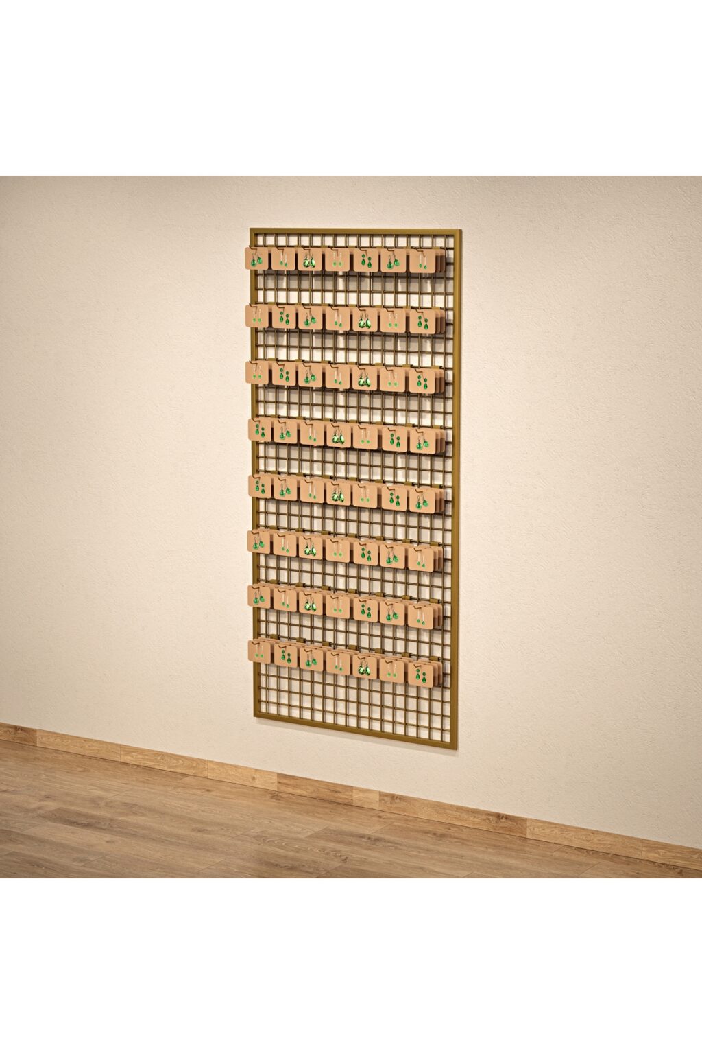 Duvara Monte Sık Telli Tel Raf 90x190 cm Gold - Tel Pano Stand, Duvar Askılığı - Görsel 3