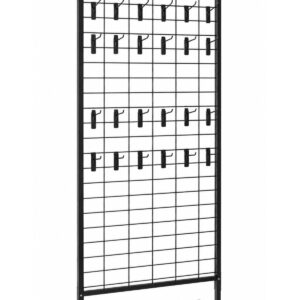 Ersoy Raf 90x190 cm Ayaklı Tel Pano Mağaza Market Çoraplık Standı Siyah