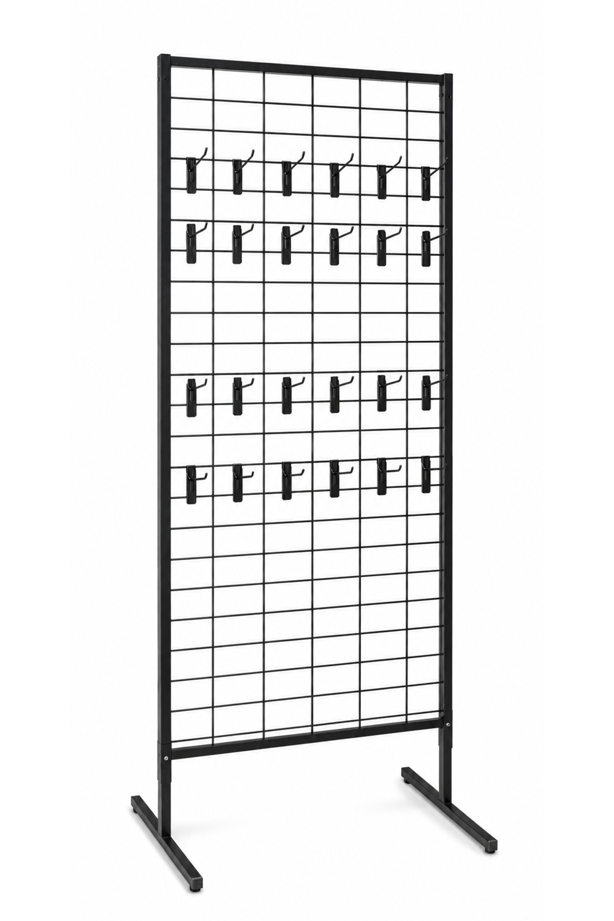 Ersoy Raf 90x190 cm Ayaklı Tel Pano Mağaza Market Çoraplık Standı Siyah