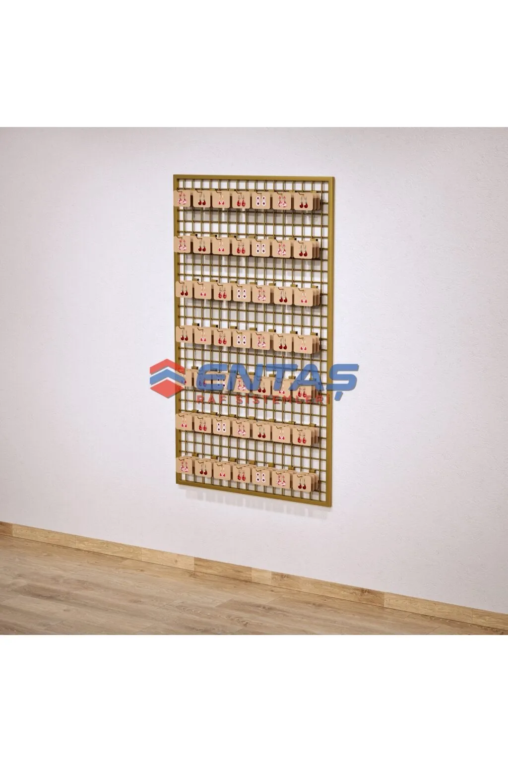 90*150 Gold,duvara Monte Tel Pano, Sık Telli Aksesuar Bijuteri Panosu - Görsel 2