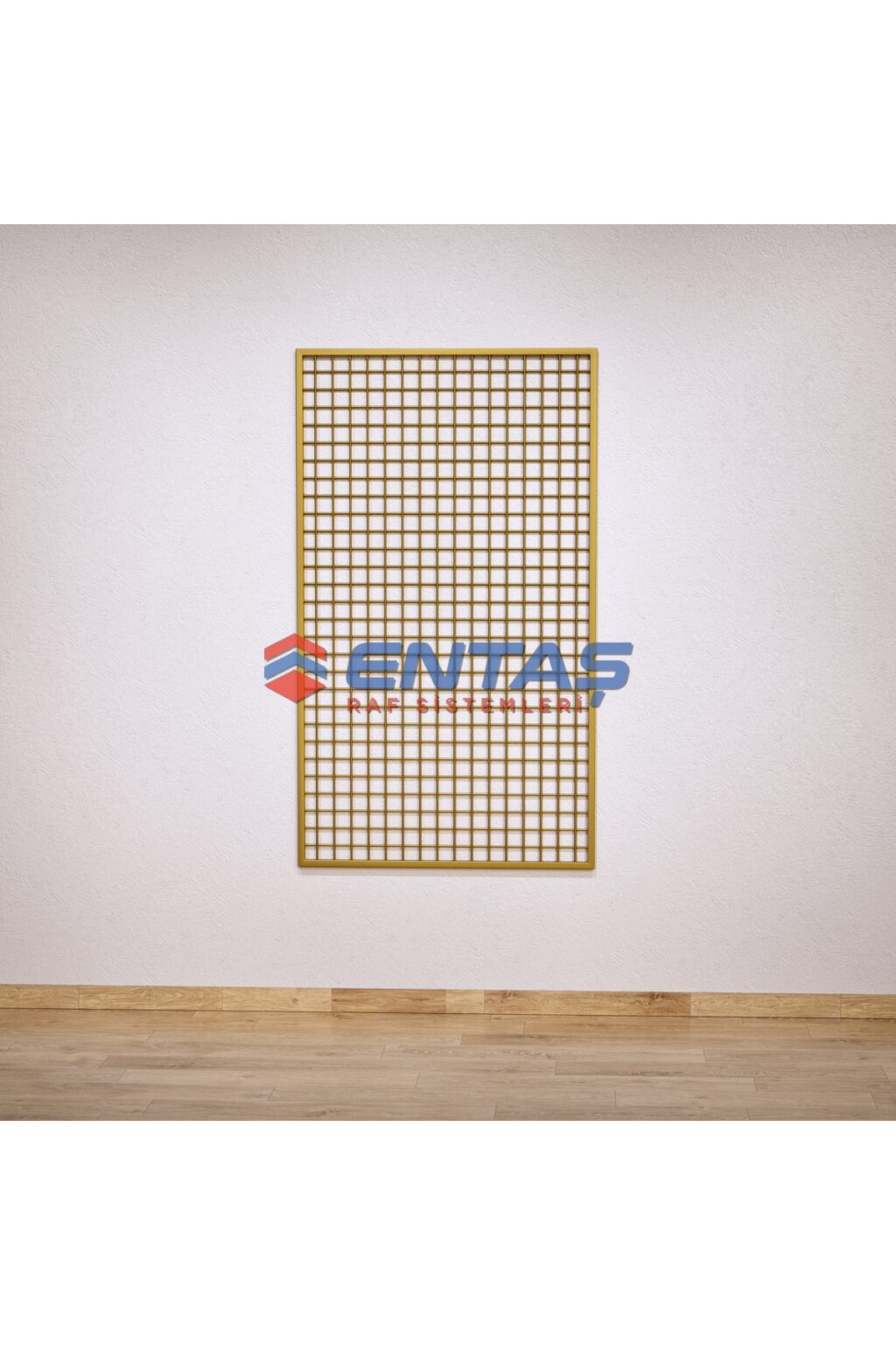 Duvara Monte Sık Telli Tel Raf 90x150 cm Gold - Tel Pano Stand, Duvar Askılığı - Görsel 3
