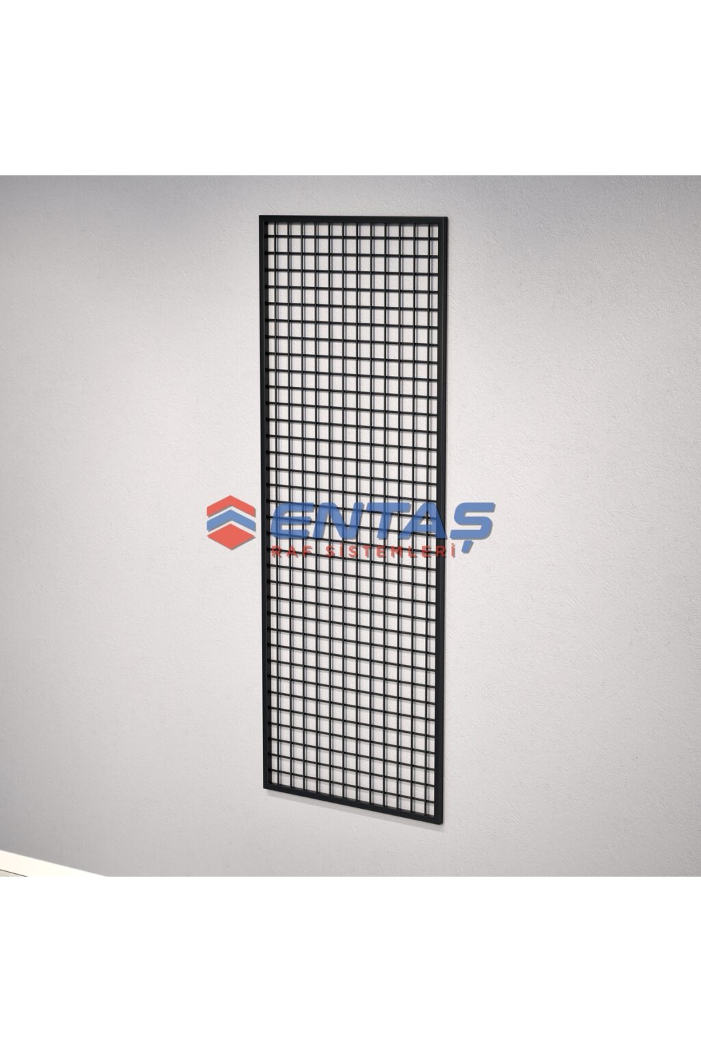 Duvara Monte Sık Telli Tel Raf 60x190 cm Siyah - Tel Pano Stand, Duvar Askılığı - Görsel 3