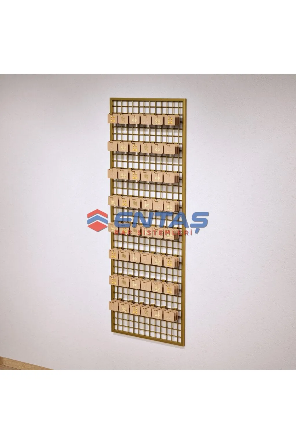 60*190 Gold,duvara Monte Tel Pano, Sık Telli Aksesuar Bijuteri Panosu - Görsel 2