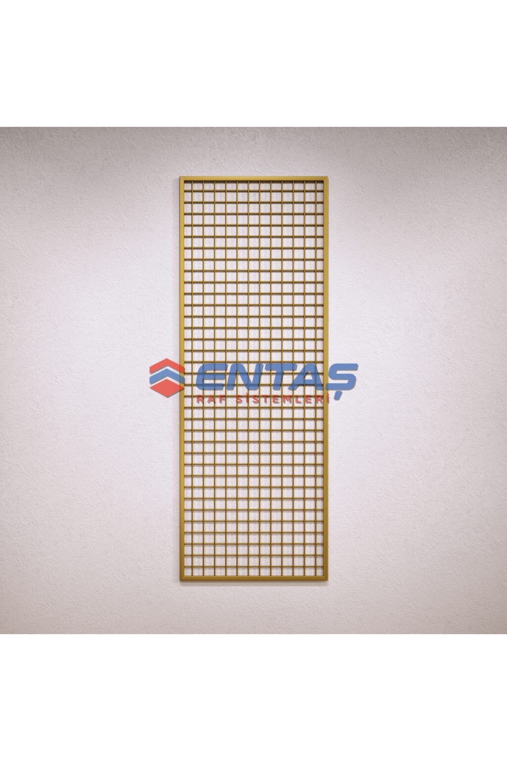 Duvara Monte Sık Telli Tel Raf 60x190 cm Gold - Tel Pano Stand, Duvar Askılığı - Görsel 3