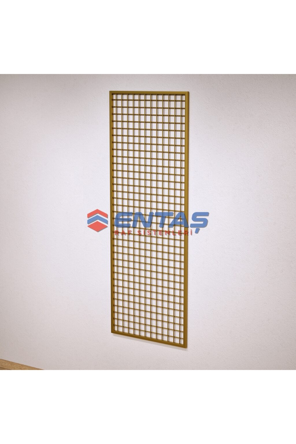 Duvara Monte Sık Telli Tel Raf 60x190 cm Gold - Tel Pano Stand, Duvar Askılığı - Görsel 4