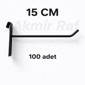 RAF Tel Pano Kancası-15- Cm Kanca-raf Kancası-siyah Tel Pano Kancası-100'LÜ Paket