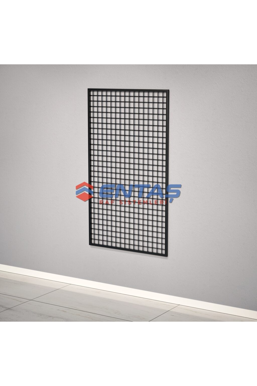 Duvara Monte Sık Telli Tel Raf 60x150 cm Siyah - Tel Pano Stand, Duvar Askılığı - Görsel 4