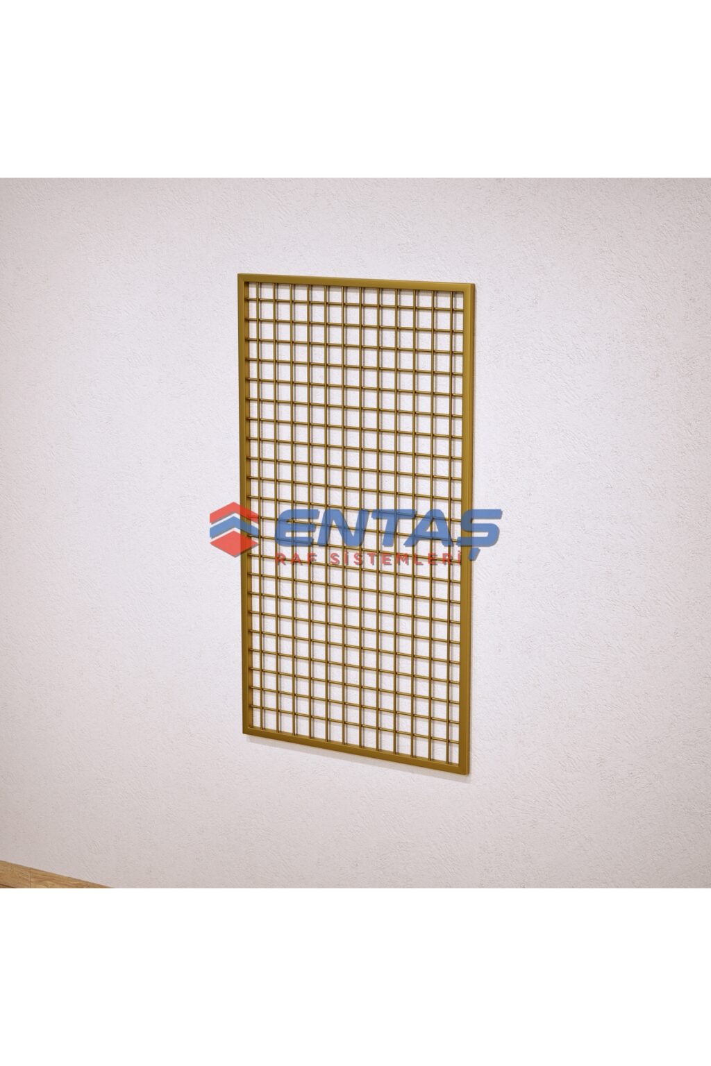 Duvara Monte Sık Telli Tel Raf 60x120 cm Gold - Tel Pano Stand, Duvar Askılığı - Görsel 3