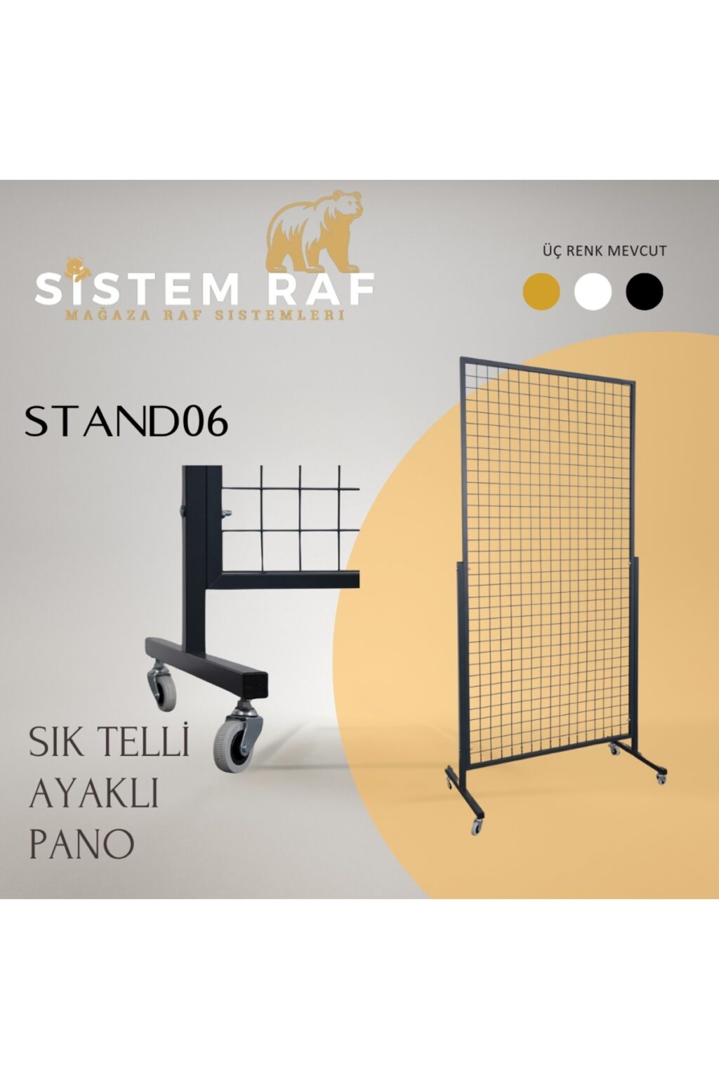 Sık Telli Ayaklı Tel Stand - Tel Pano