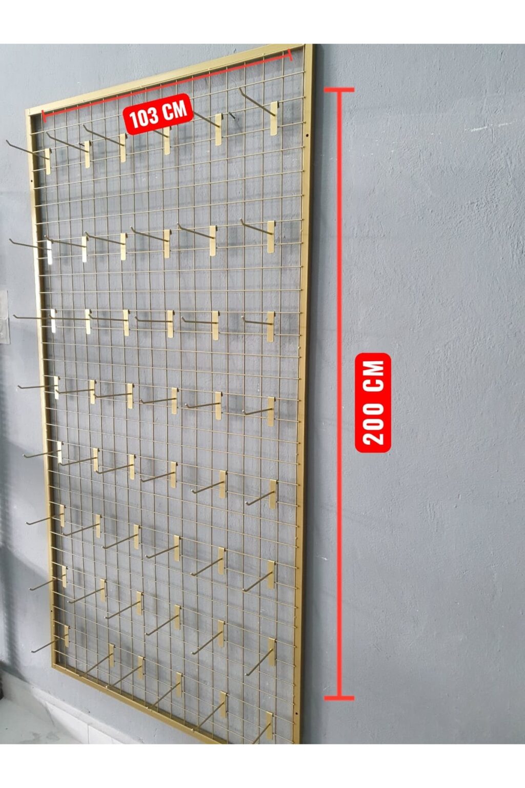 Tel Pano 103x200 cm 5x5 Sık Telli 50 Adet 15 cm Kanca Dahil Renk:gold - Görsel 2