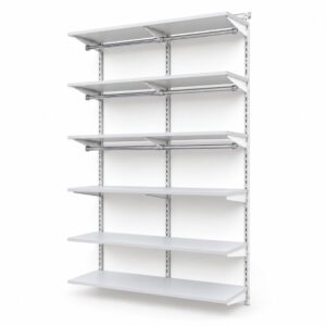 Mağaza Askılık Raf Sistemi Beyaz - Butik Stand, Giyinme Odası Sistemi, Komple Set