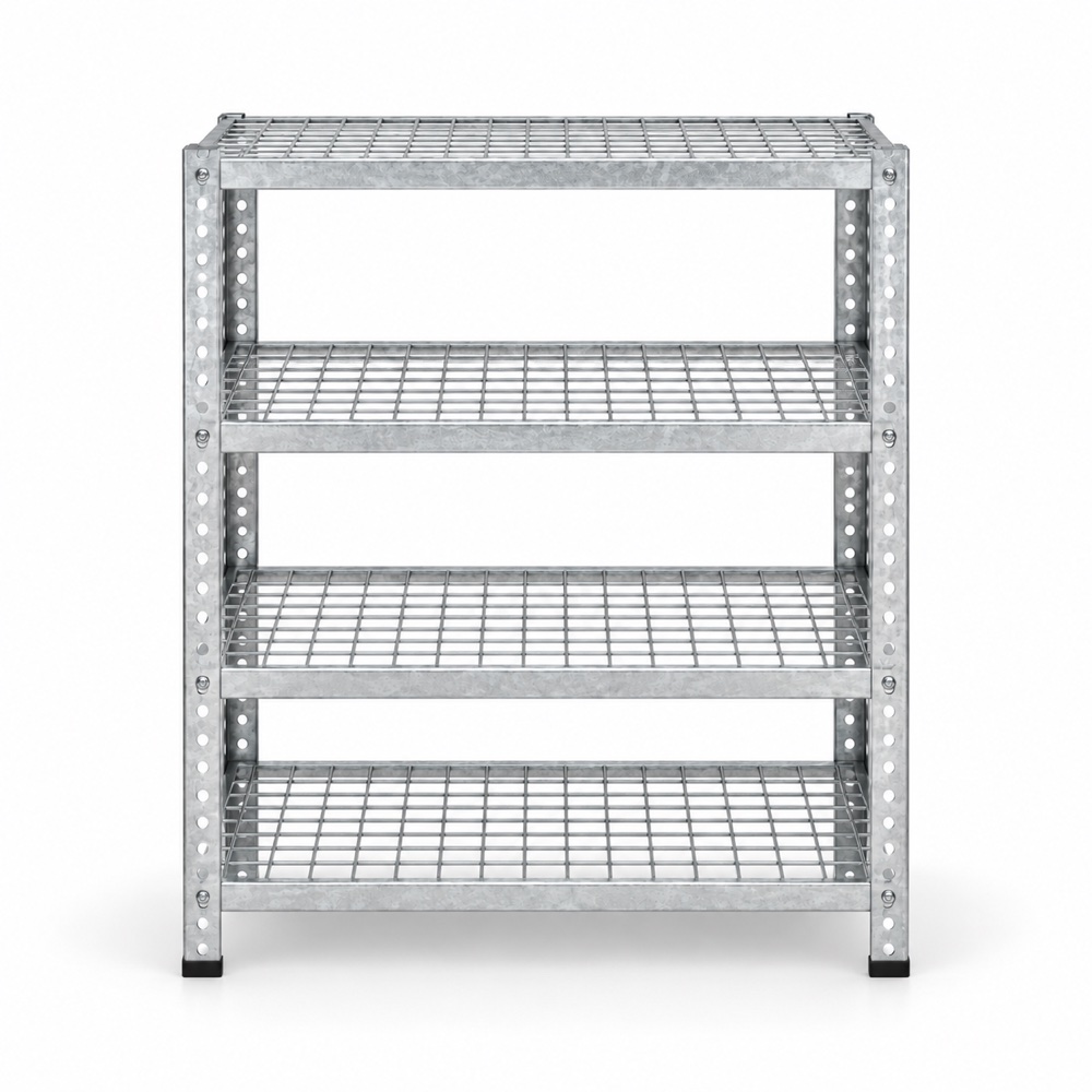 4 Katlı Galvaniz Tel Kafesli Çelik Ayakkabılık Rafı 31X75X75 cm