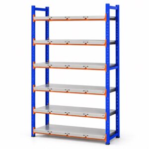 6 Katlı Depo Rafı - 300-350 Kg Taşıma Kapasiteli Hafif Rack Raf