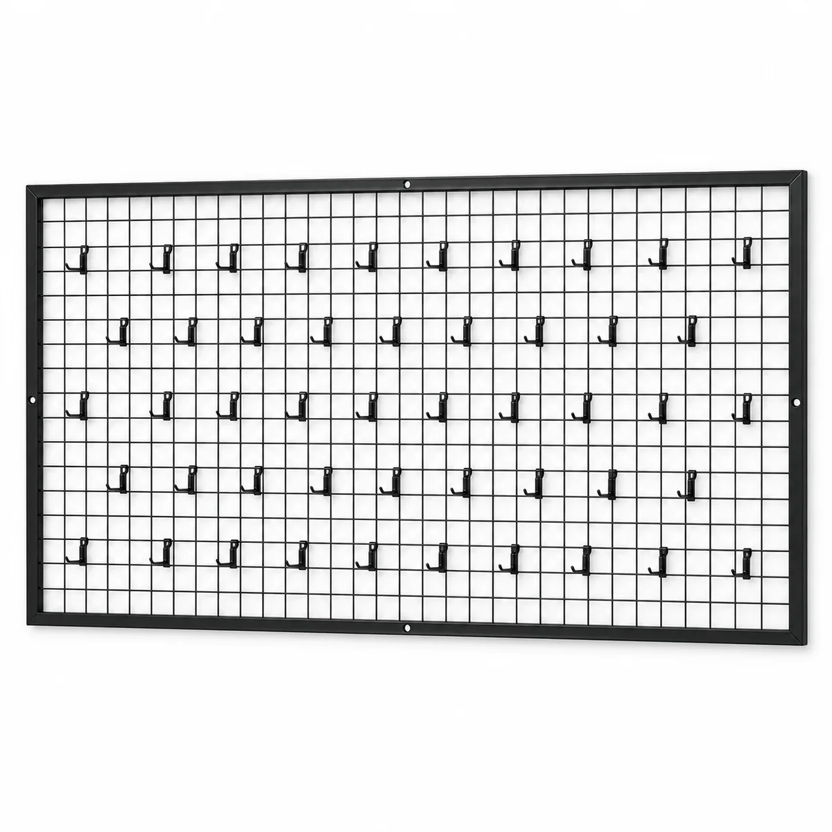 Duvara Monte Tel Pano Stand 100x200 cm Siyah - Tel Raf, Duvar Askılığı, 50 Adet Kanca Dahil