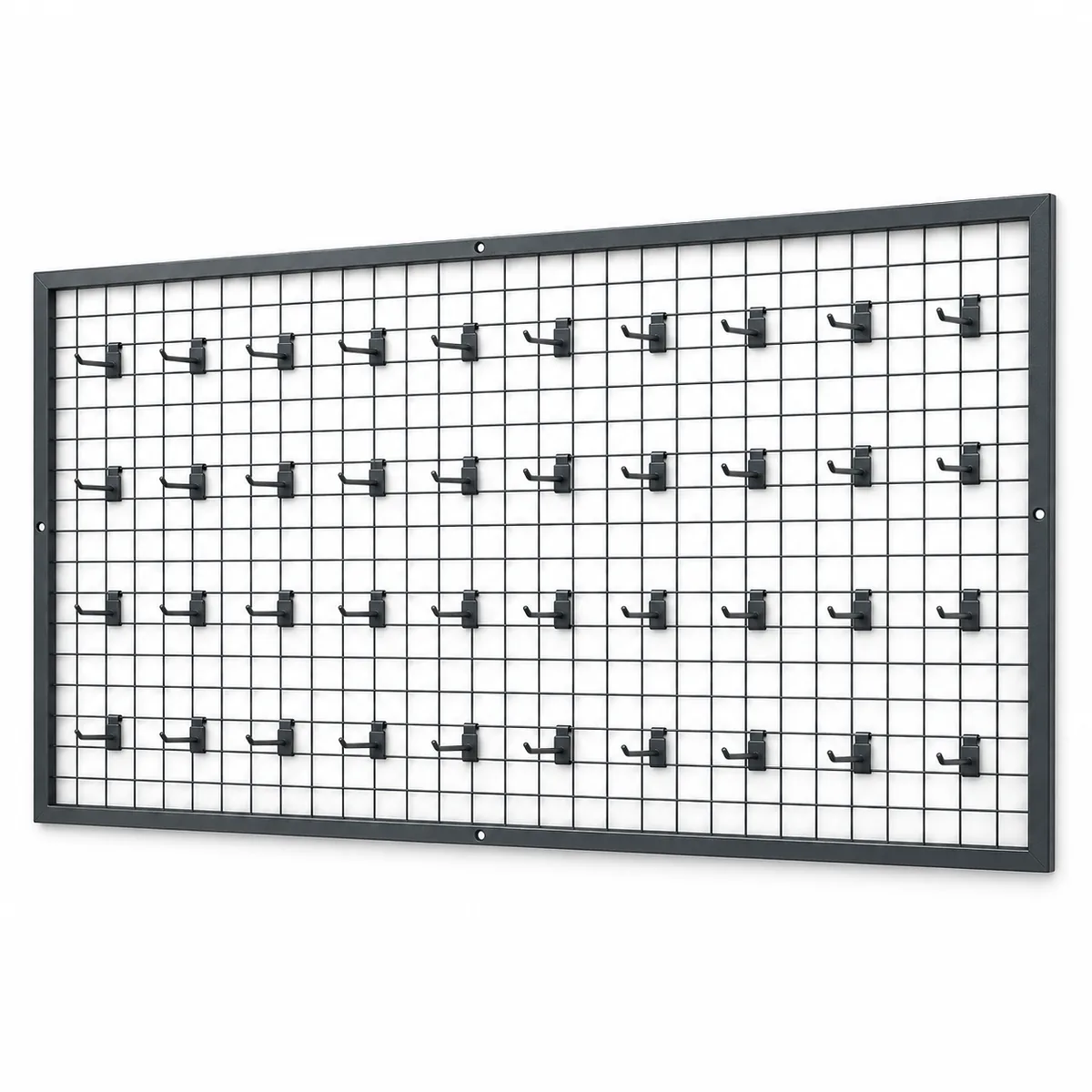 Duvara Monte Tel Pano Stand 100x200 cm Antrasit - Tel Raf, Duvar Askılığı, 50 Adet Kanca Dahil