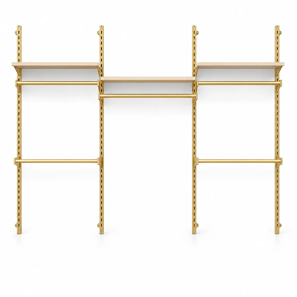 Mağaza Askılık Raf Sistemi 245x200 cm Gold - Butik Stand, Giyinme Odası Sistemi
